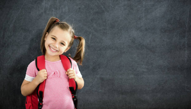 Back To School Concept, Happy Smiling Schoolgirl Studying Back To School Concept, Happy Smiling Schoolgirl Studying human back photos stock pictures, royalty-free photos & images