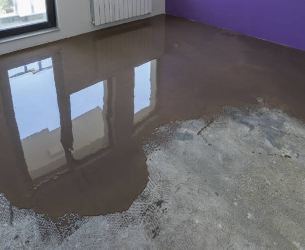 istock Floor covering with self leveling cement mortar. Mirror smooth surface of the floor 831578230