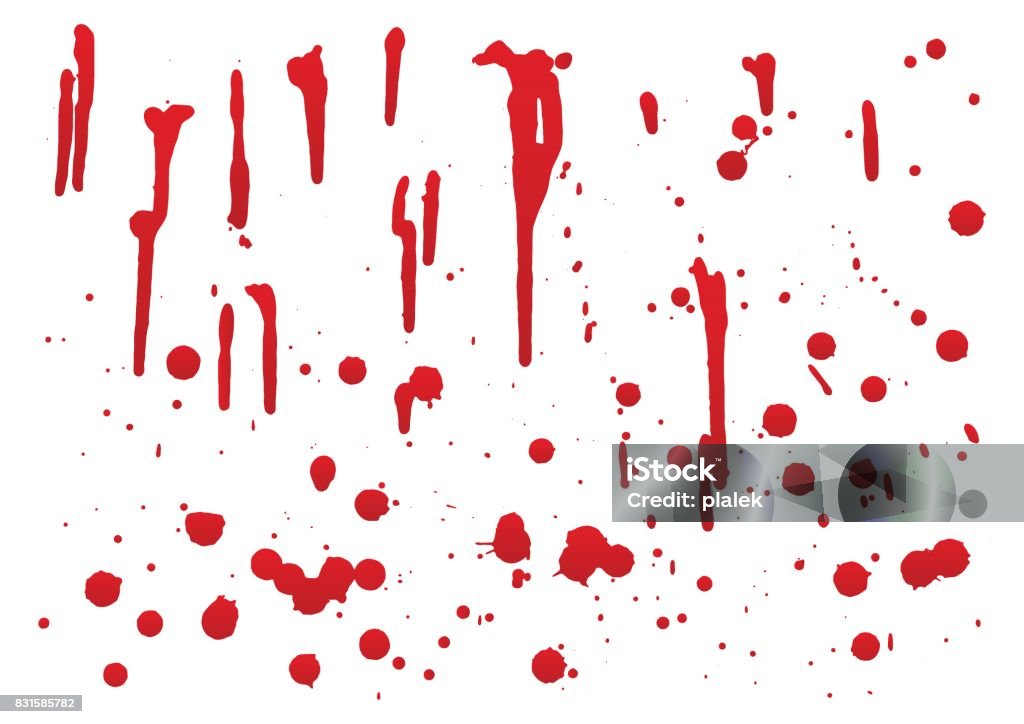 set di sangue per la decorazione di Halloween, illustrazione vettoriale, set 2 - arte vettoriale royalty-free di Sangue