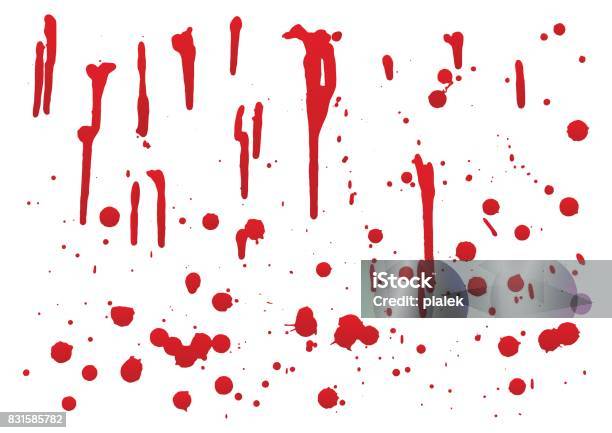 Set Of Blood For Halloween Decoration Vector Illustration Set 2 Stock Illustration - Download Image Now