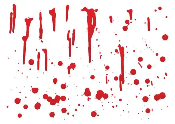 Vector illustration of set of blood for halloween decoration, vector illustration, set 2