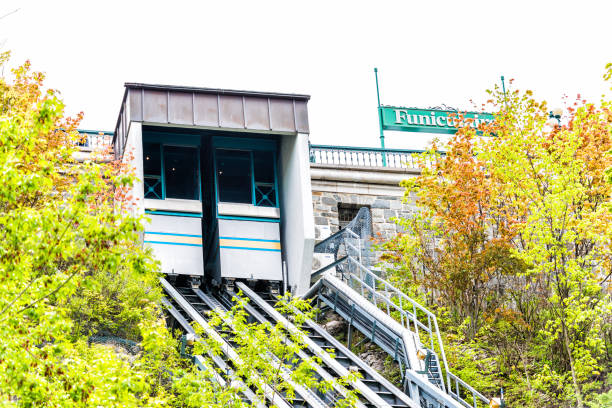KAUNAS, LITHUANIA - MAY 5 2023: Zaliakalnis Funicular Railway in Kaunas Lithuania.
