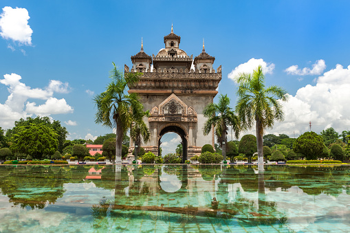 Patuxai Monument In Vientiane, travel destination and place of interest in Laos