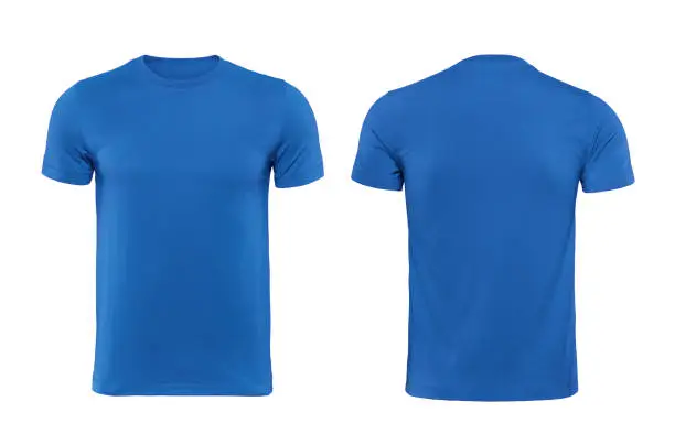 Blue T-shirts front and back used as design template.