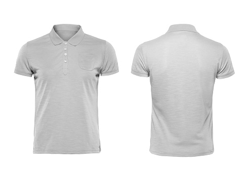 Gray Polo Tshirt Design Template Isolated On White With Clipping Path ...