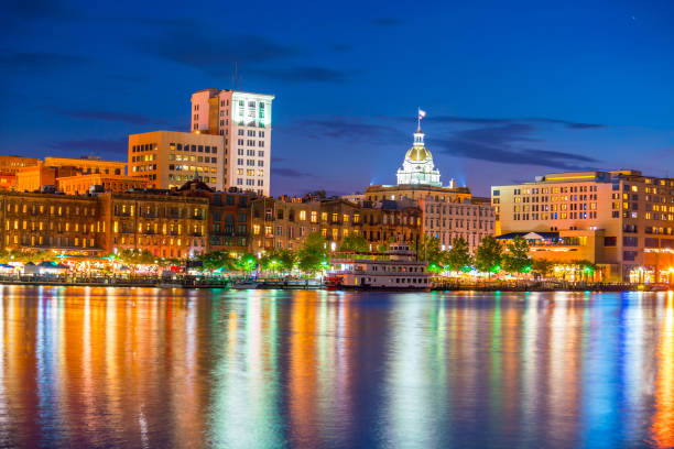 istock Historic District waterfront of Savannah, Georgia 831598018