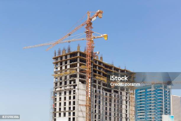 Construction Site Stock Photo - Download Image Now - Dubai Sports City, Architecture, Building Exterior