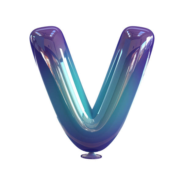 istock Colorful Letter V. Balloon Font. 831600374