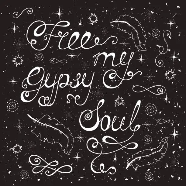 Vector illustration of free-my-gypsy-soul12