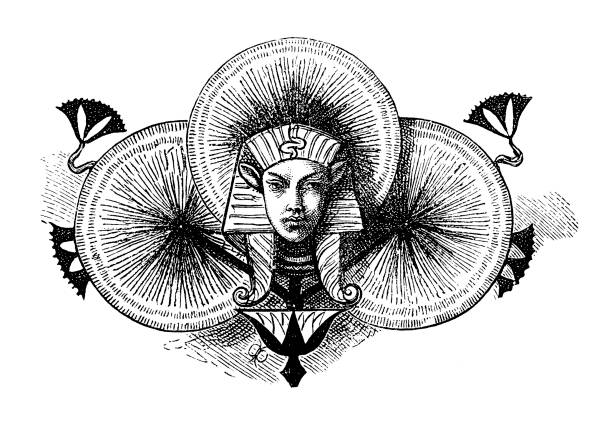 Egyptian king symbols Illustration of a Egyptian man symbols ancient egyptian art stock illustrations