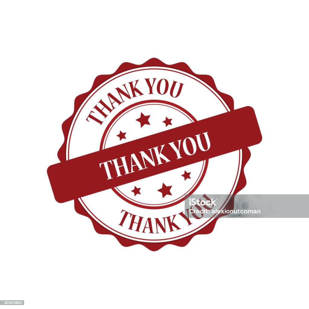 Thank You Red Stamp Illustration Stock Illustration - Download Image