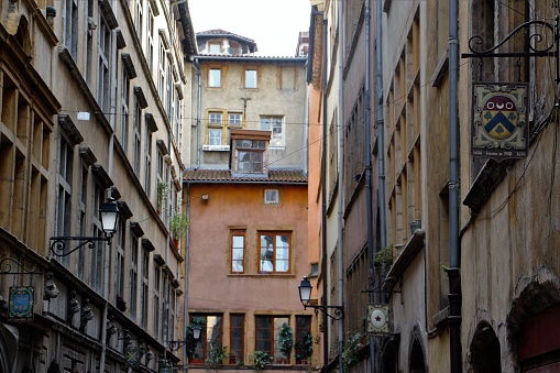 France, Lyon -Rue Juiverie, in old Lyon