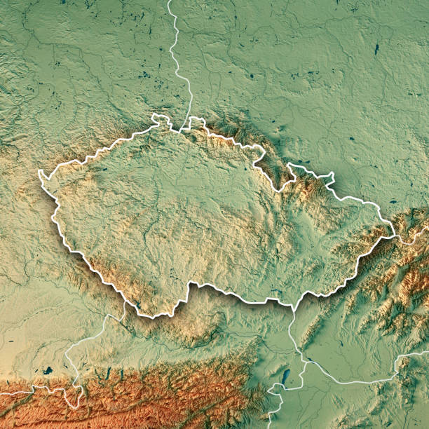 istock Czech Republic Country 3D Render Topographic Map Border 831614794