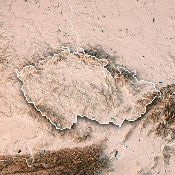 istock Czech Republic Country 3D Render Topographic Map Neutral Border 831617584