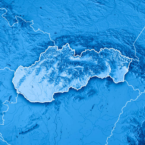 istock Slovakia Country 3D Render Topographic Map Blue Border 831618450