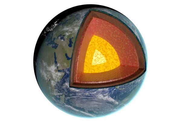 istock Earth layers and structure. Isolated on white background. 3D rendered illustration. 831619352