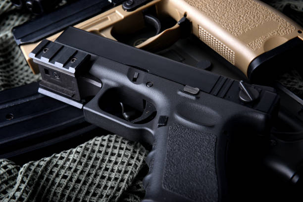 istock Pistal automatic short hand gun 9 mm. 831622626