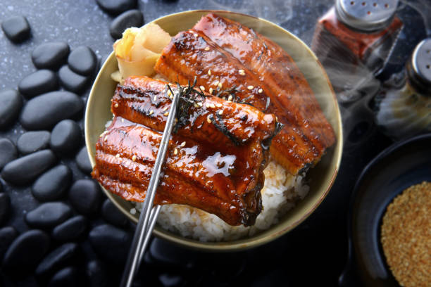 istock Japanese eel grilled with rice or Unagi don. 831625466