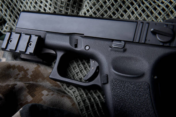 istock Pistal automatic short hand gun 9 mm. 831625584