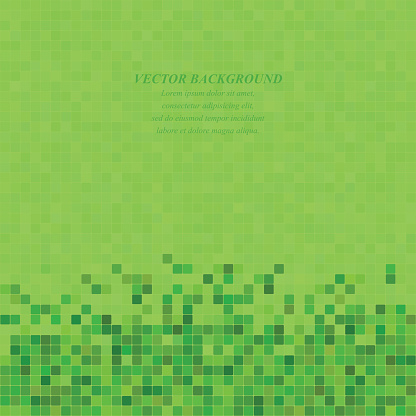 Green abstract pixel square mosaic background design