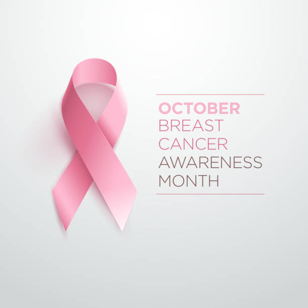 illustrations, cliparts, dessins animés et icônes de ruban de sensibilisation pour le cancer du sein - octobre