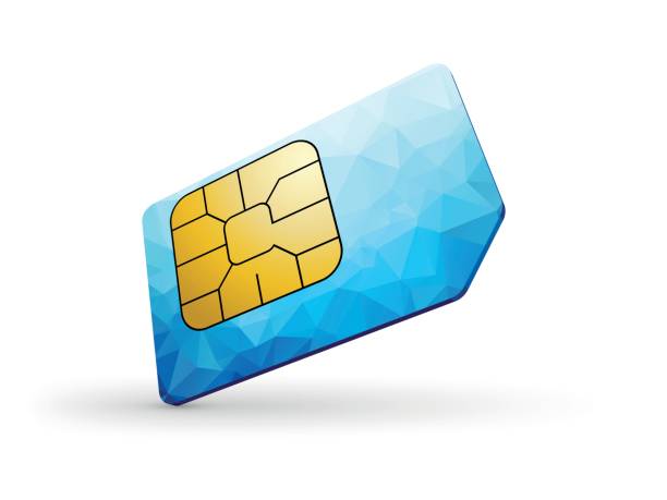 ilustrações, clipart, desenhos animados e ícones de blue cartão sim - prepaid card