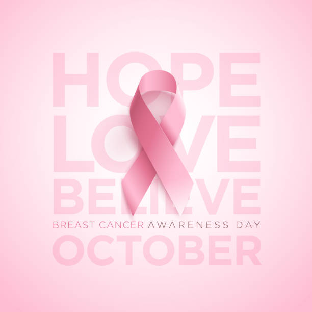 Breast Cancer Awareness Ribbon vector art illustration