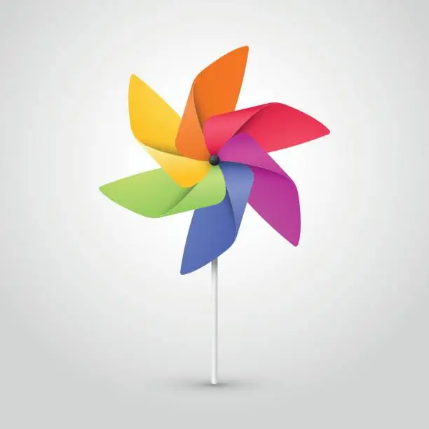 Vector illustration of color pinwheel