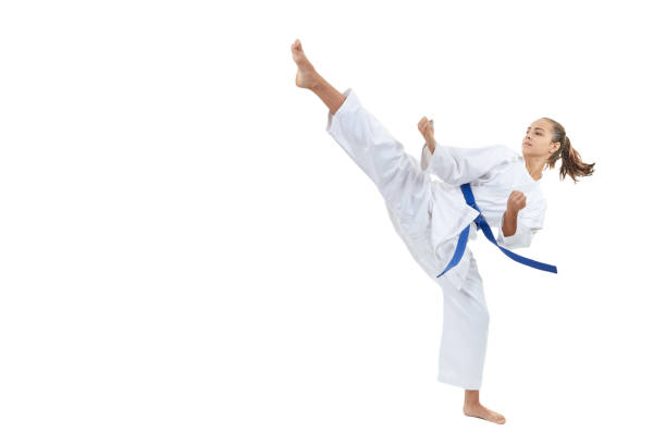 istock A high circular kick is struck by an athlete with a blue belt 831630920