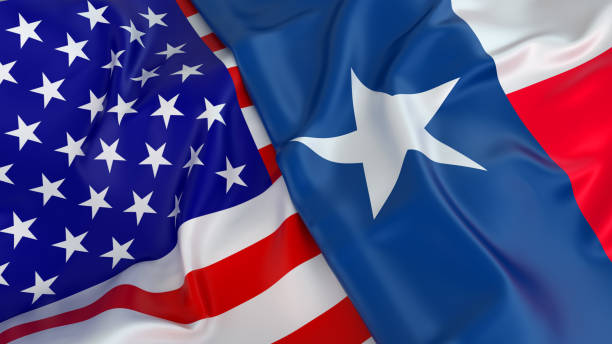 istock USA flag with flag of Texas 831634530