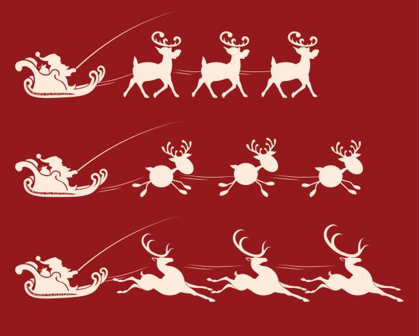 istock Christmas sign with Santa Claus on a reindeer harness, set 831634856