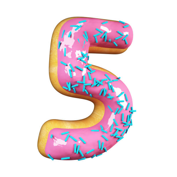 istock Rose Glazed Donut. Number 5 831635056