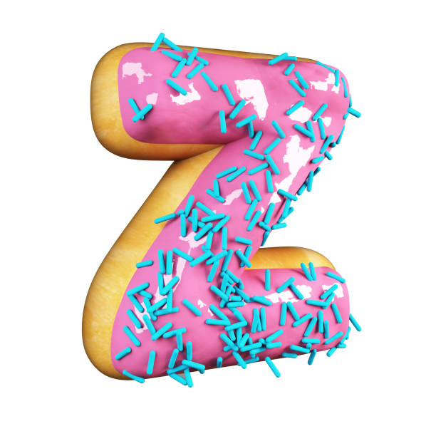 istock Rose Glazed Donut. Letter Z 831635326