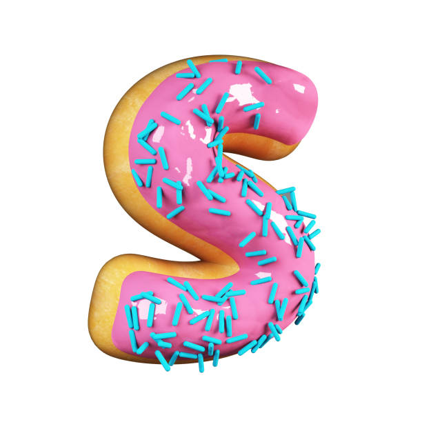 istock Rose Glazed Donut. Letter S 831635644