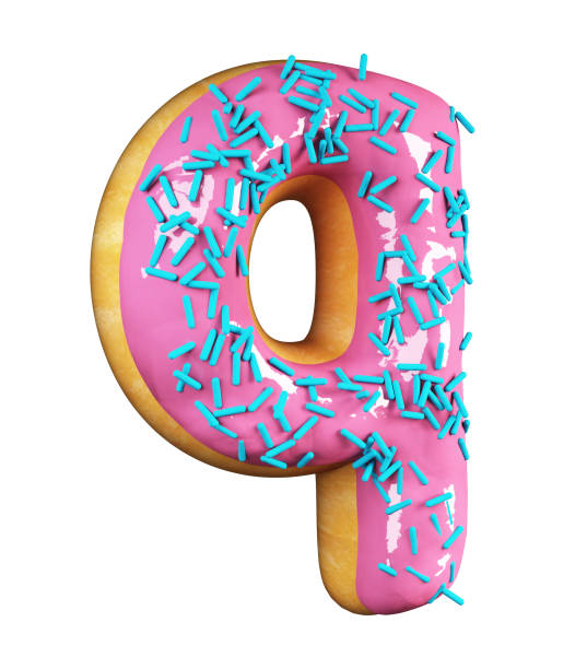 istock Rose Glazed Donut. Letter Q 831636754