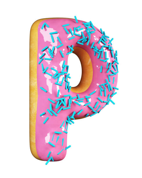 istock Rose Glazed Donut. Letter P 831637724