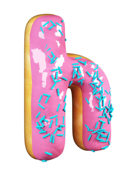 istock Rose Glazed Donut. Letter H 831638074