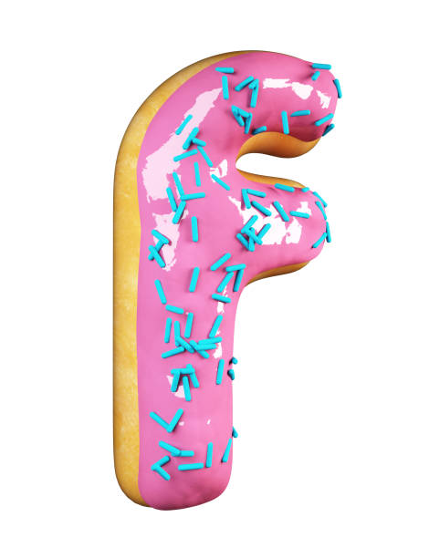 istock Rose Glazed Donut. Letter F 831638190