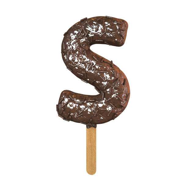 istock Chocolate Ice Cream Font on a stick. Letter S 831644324