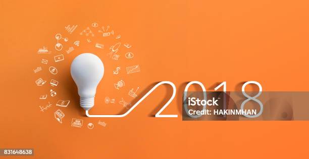 2018 Creativity Inspiration Concepts With Lightbulbbusiness Idea Stock Photo - Download Image Now
