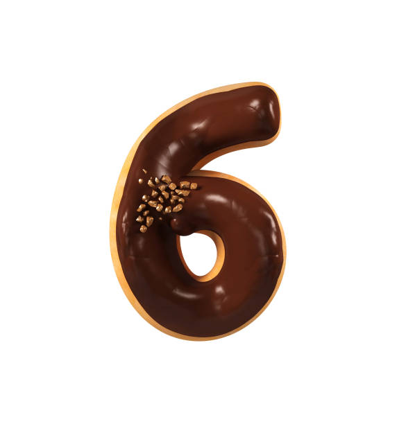 istock Chocolate Donut Font Concept. Delicious Number 6 831656624