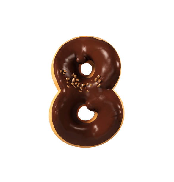 istock Chocolate Donut Font Concept. Delicious Number 8 831656820
