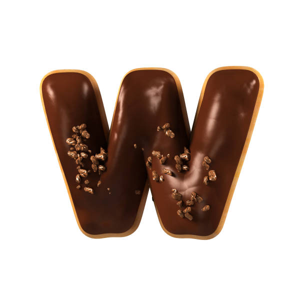 istock Chocolate Donut Font Concept. Delicious Letter W 831657094