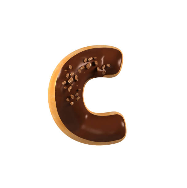 istock Chocolate Donut Font Concept. Delicious Letter C 831659376