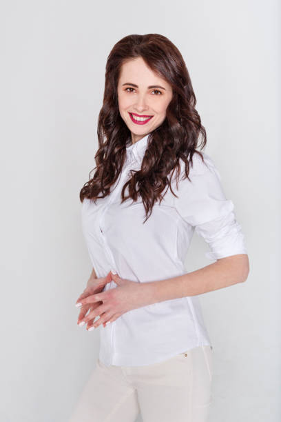 istock Young beautiful woman on white background 831659818