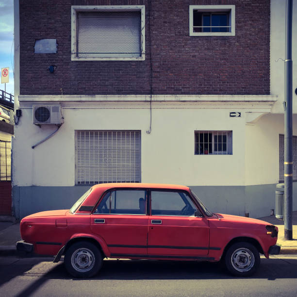 istock Old car parked in the street 831660370