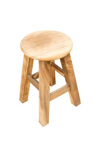 istock Round wooden chair isolated on white background. 831660696