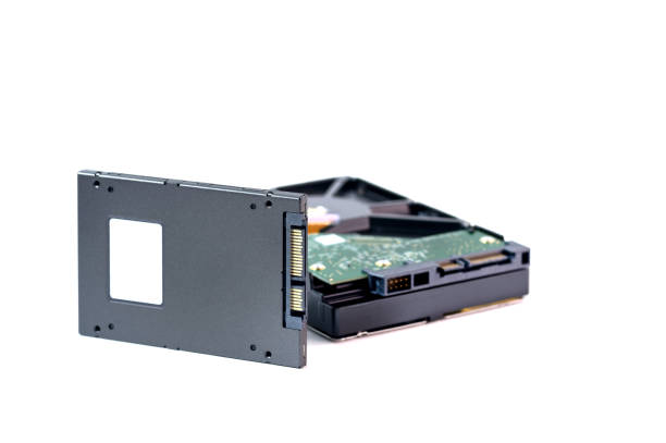 harddisk and ssd harddisk and ssd sata port on white blackground solid state disk photos stock pictures, royalty-free photos & images