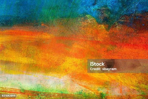 Abstract Painted Colored Art Backgrounds Stock Photo - Download Image Now - Oil Paint, Textured, Backgrounds