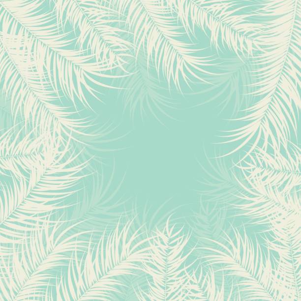 istock Tropical design with palm leaves and plants on green background, vector illustration 831685030